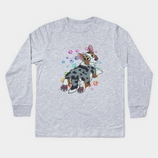 Corgi Butt Kids Long Sleeve T-Shirt